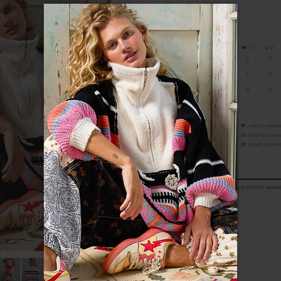 POL “ Laynee “ POL Chenille Sweater with Outseam Edge and Patch Detail - Picture 1 of 4